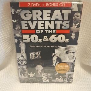 Great Events of the 50s & 60s 2-DVD Set Bonus CD American History Documentary